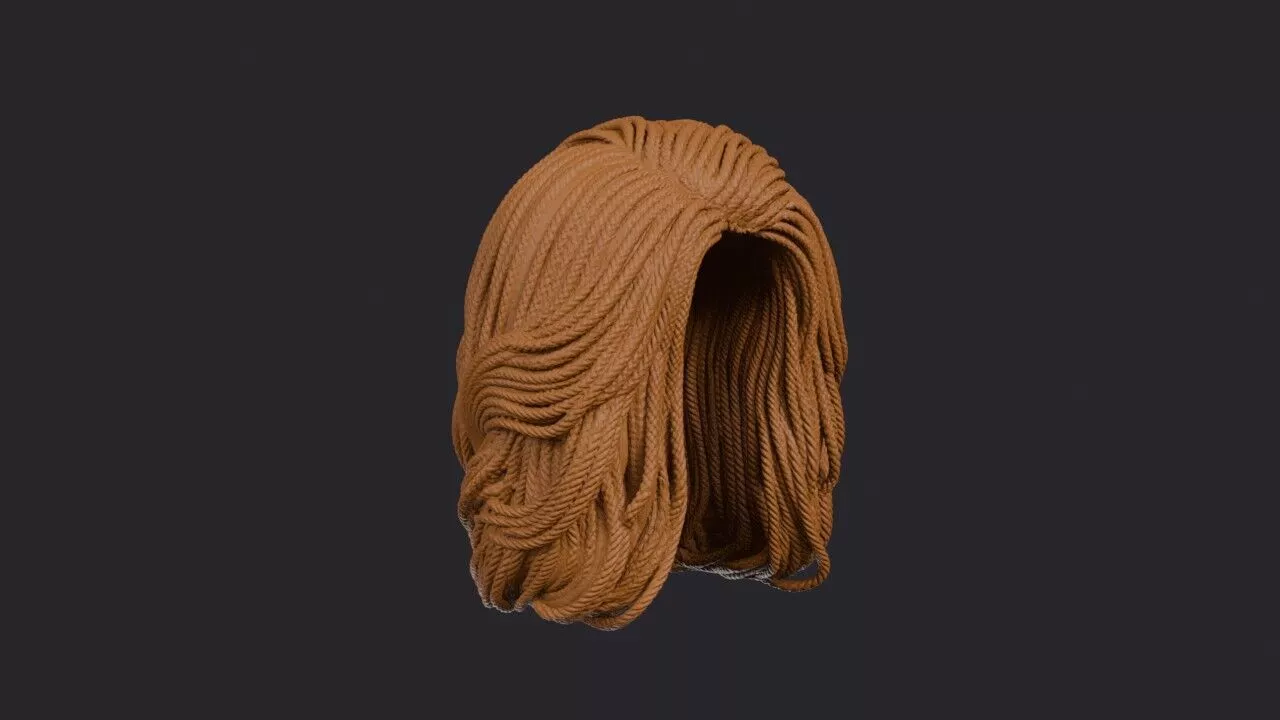 Micro Braids Wig 3D print model