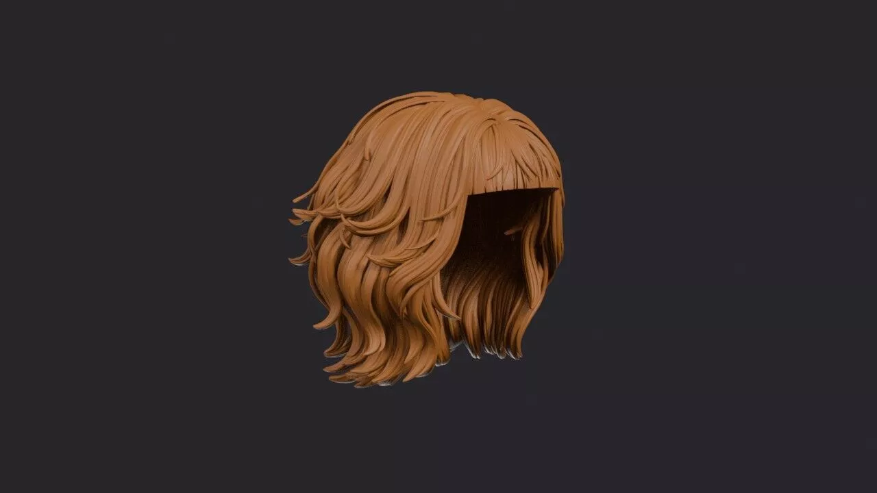 Micro Bangs Wig 3D print model