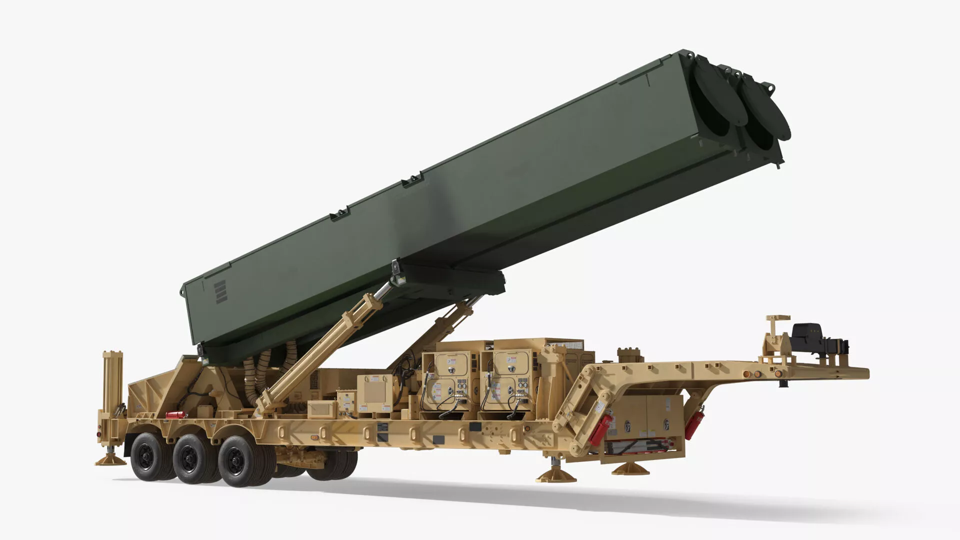 Surface Missile System Two-Tone Paint Deployed Rigged 3D model