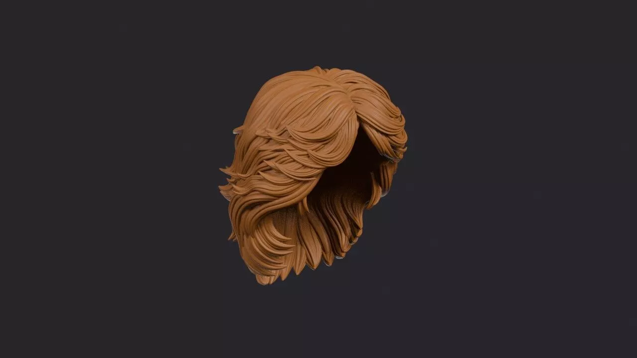 Feathered Hair Hairstyle 3D print model