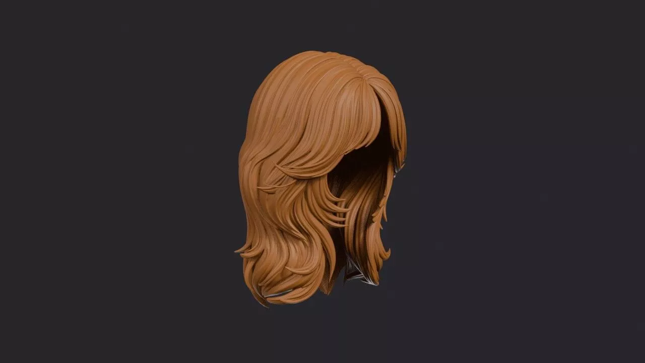 Face-Framing Layers Wig 3D print model