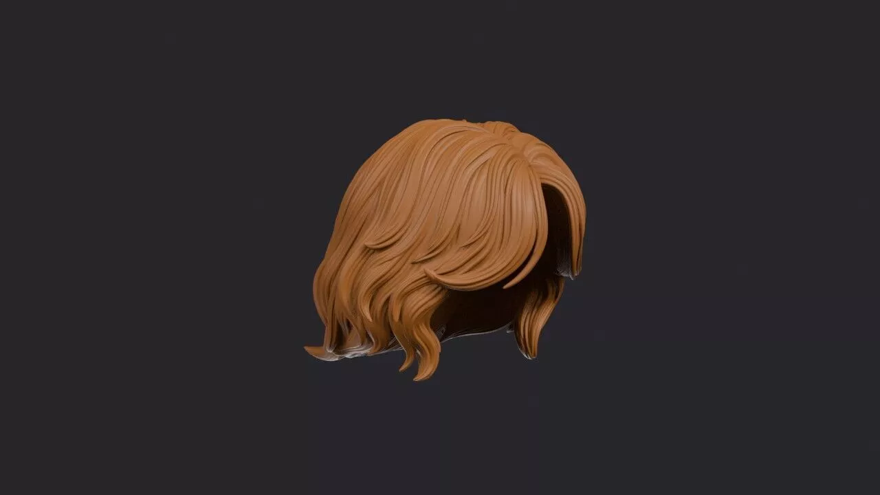 Curtain Bangs Wig 3D print model