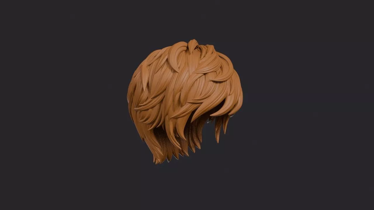 Choppy Pixie Wig 3D print model