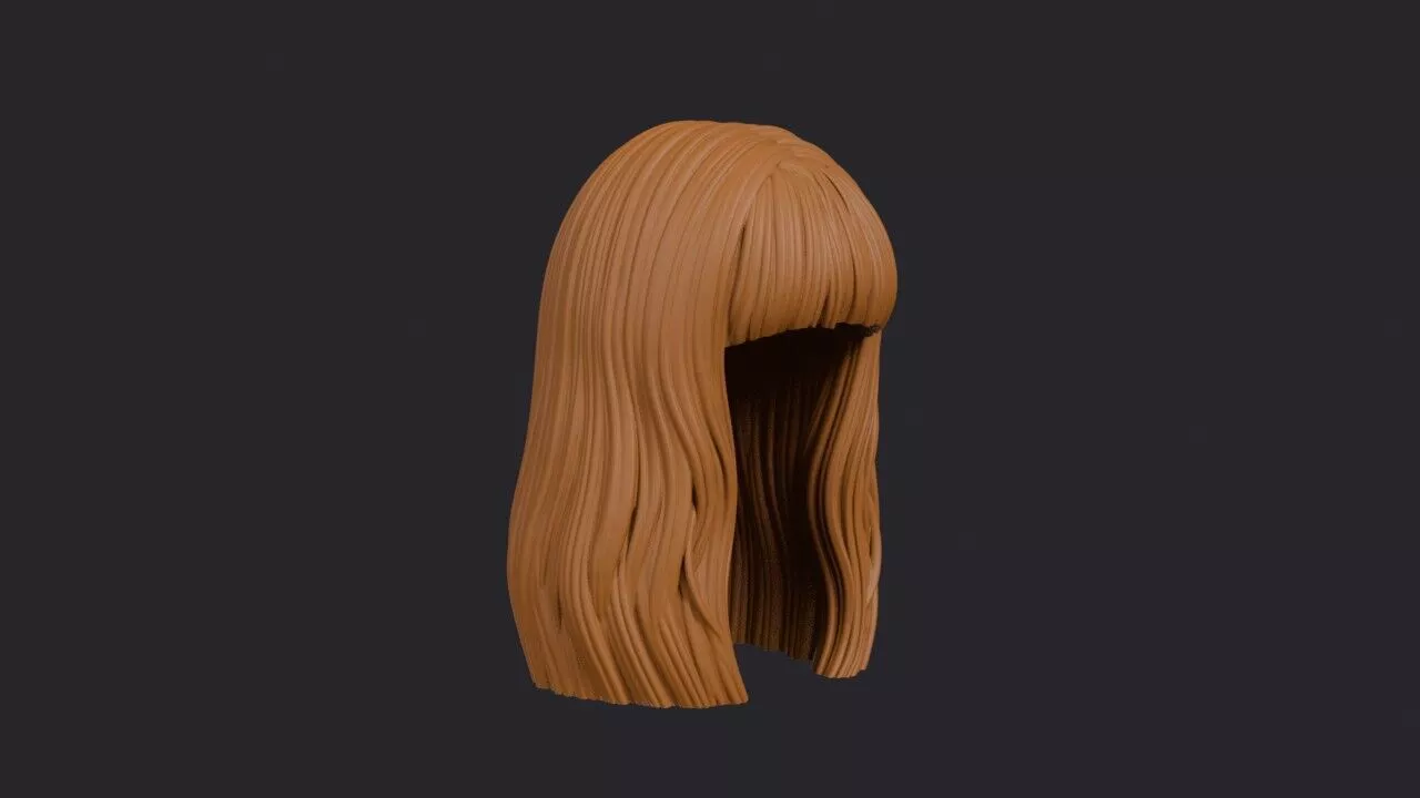 Blunt Cut Hairstyle 3D print model