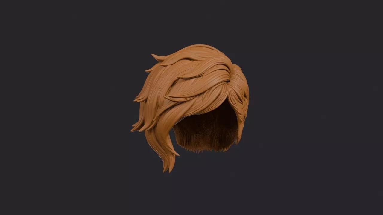Asymmetric Pixie Hairstyle 3D print model