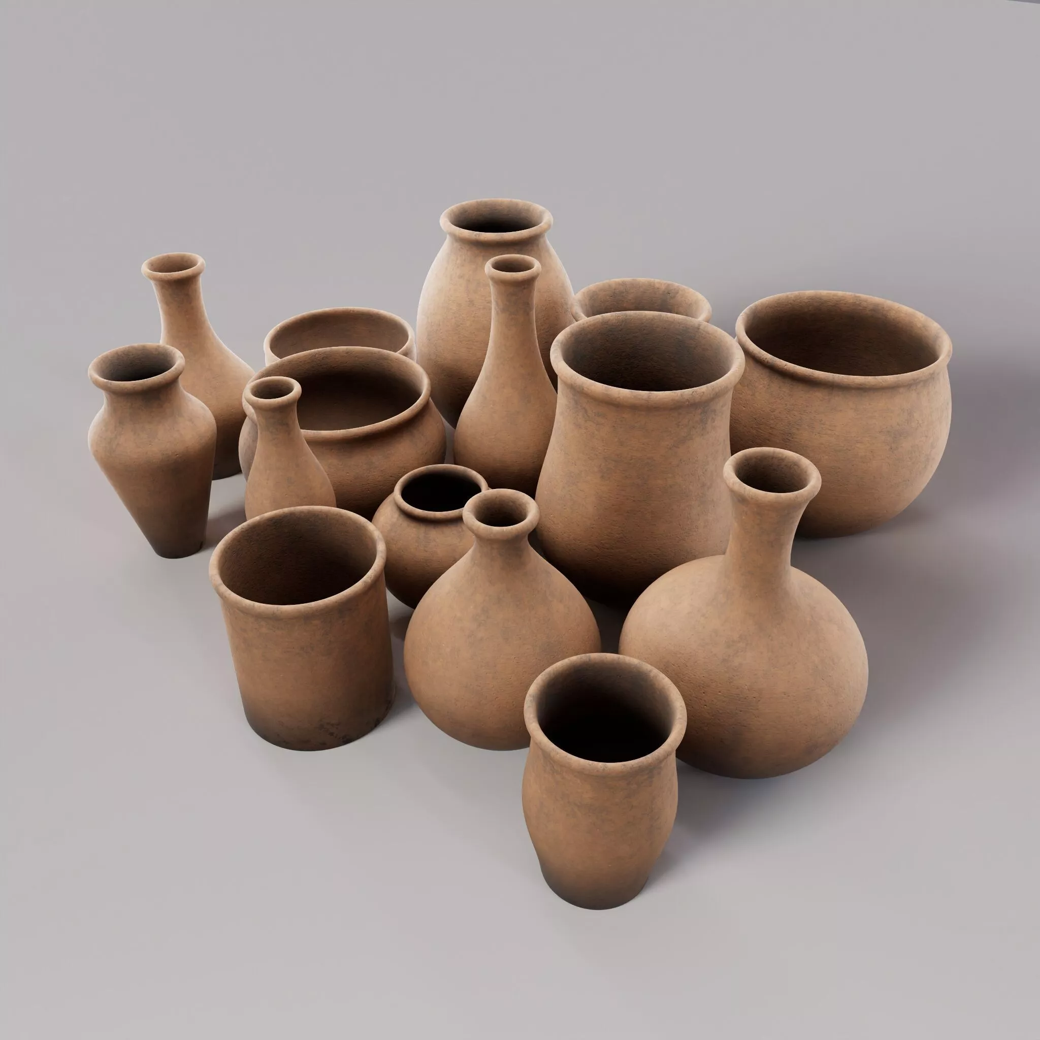 Old Clay Pot Collection 3D model