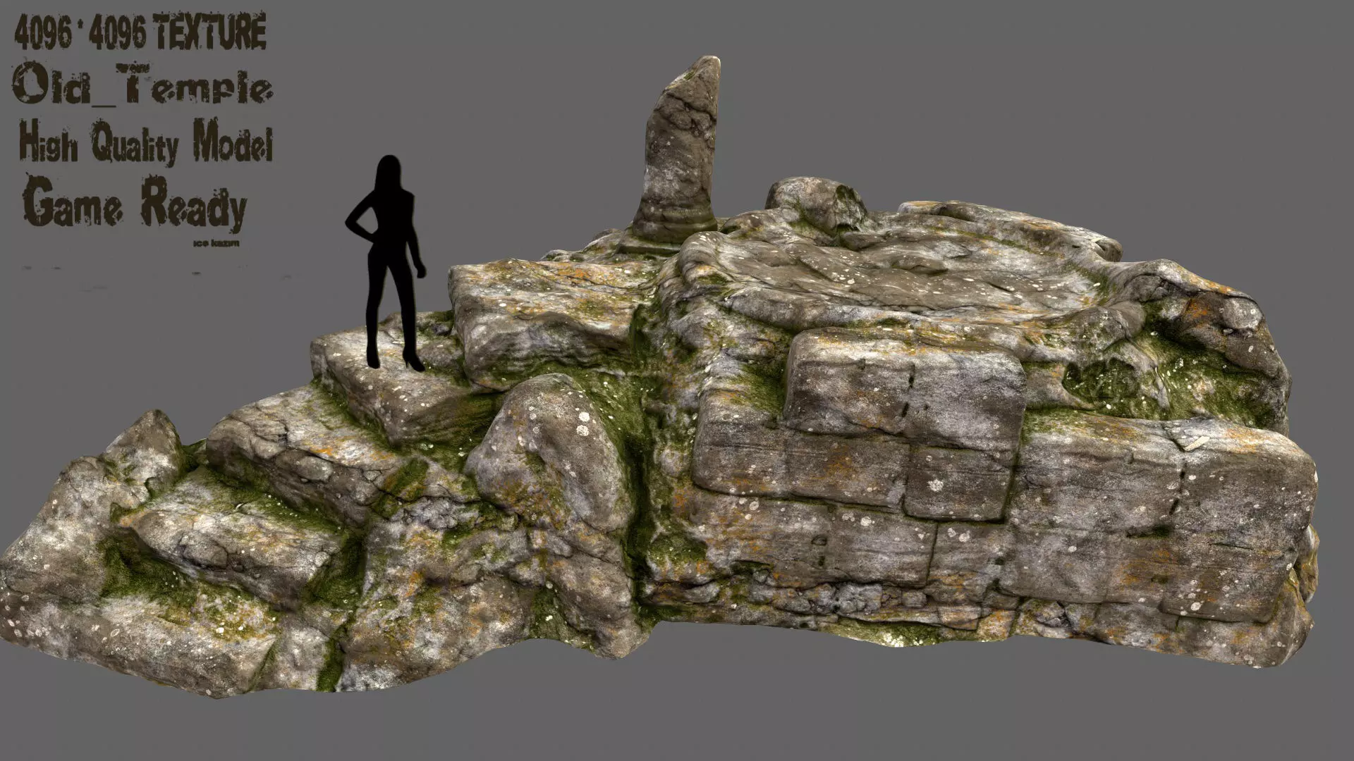 old temple Low-poly 3D model_0