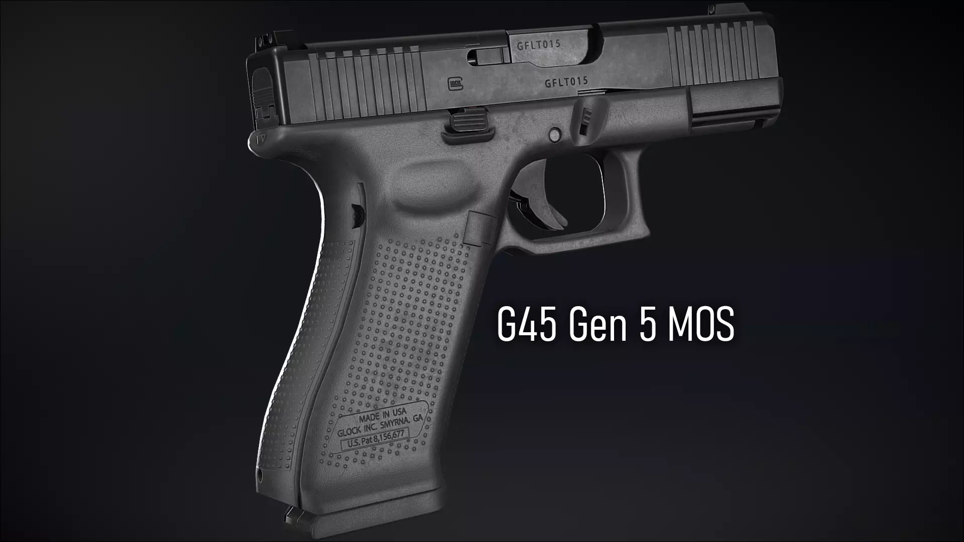 G45 Gen 5 MOS 9mm Handgun - Game Asset Low-poly 3D model