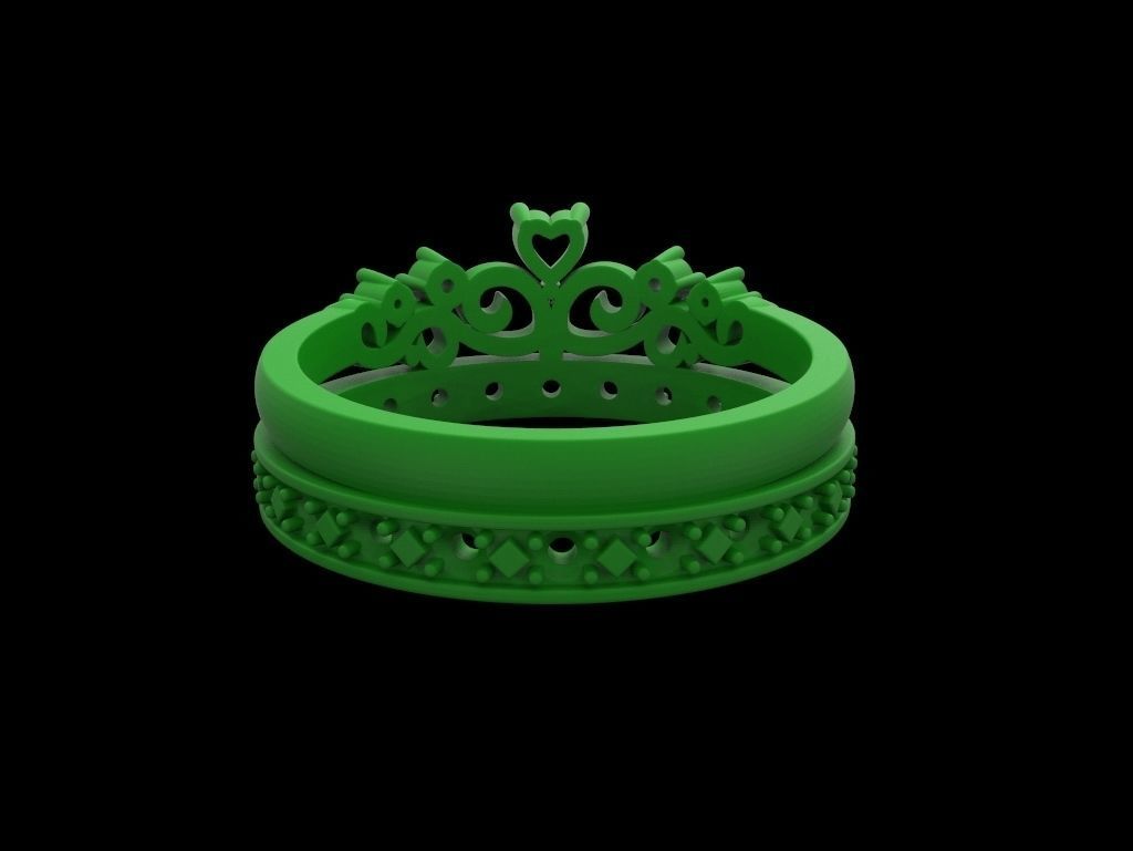 Crown ring 5 - many sizes 3D print model_6