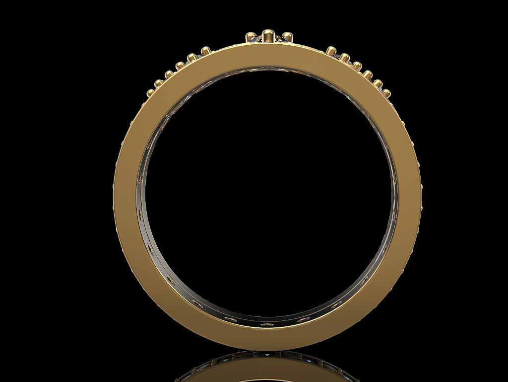 Crown ring 5 - many sizes 3D print model_4