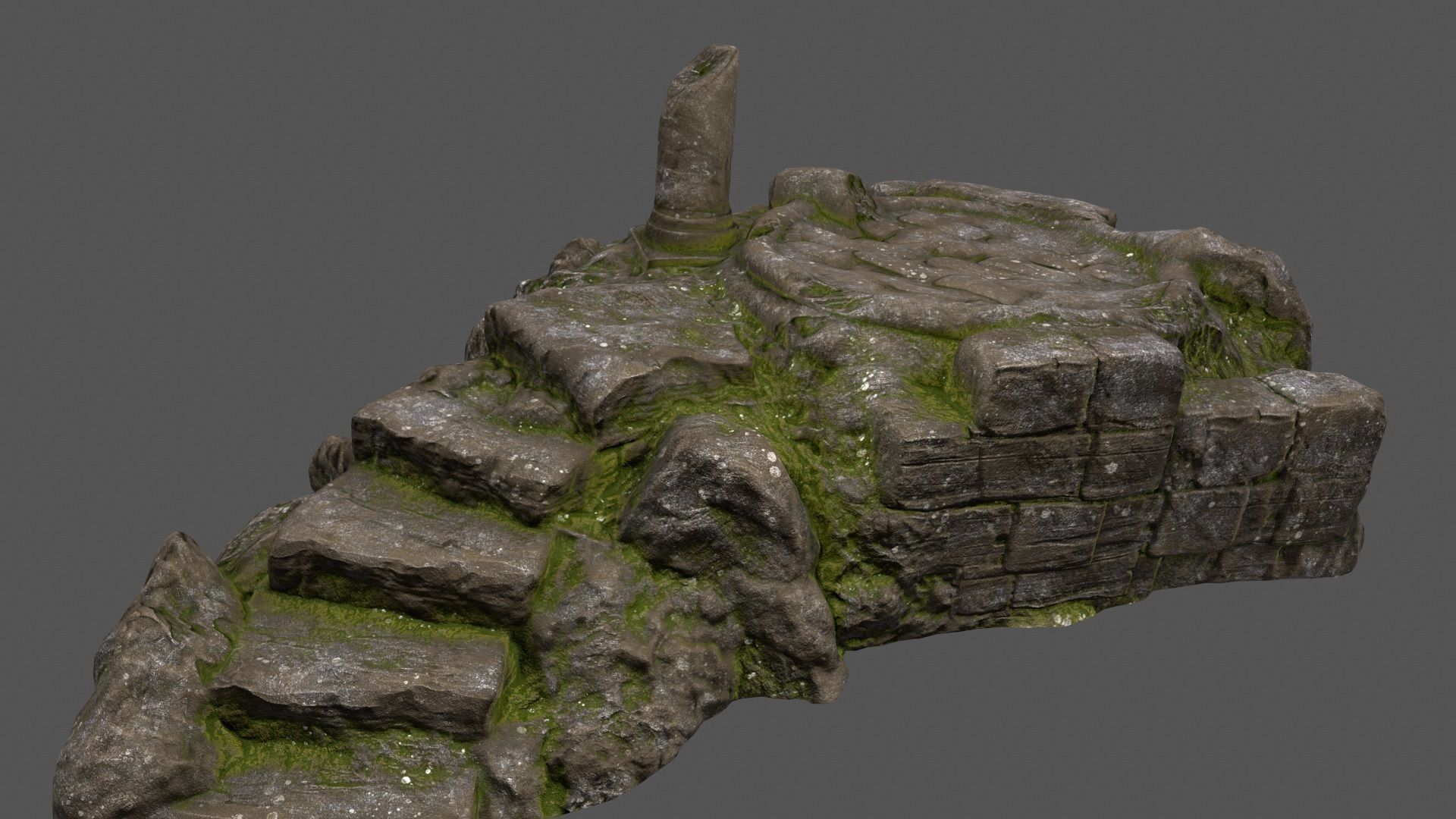 old temple Low-poly 3D model_1