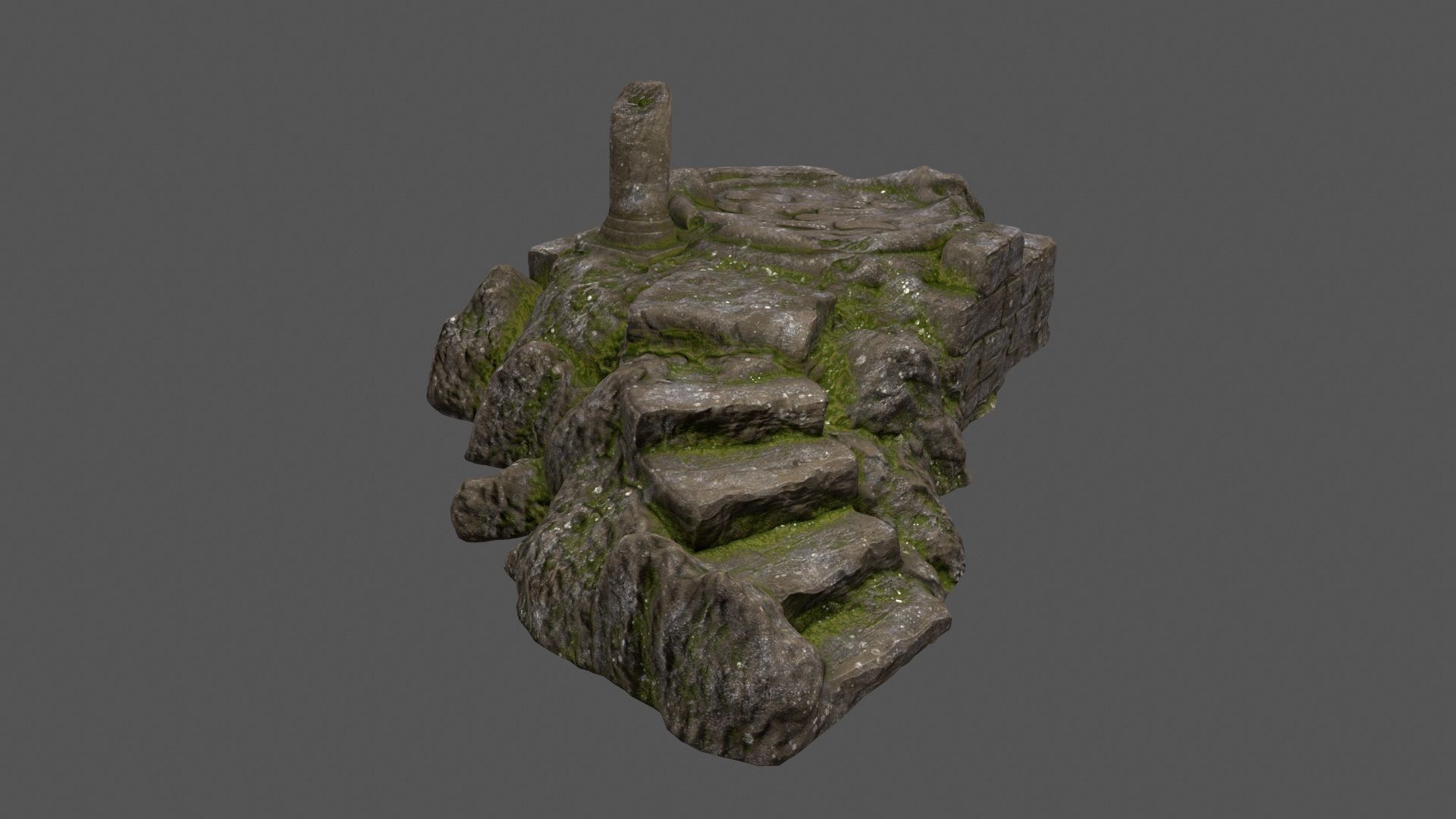 old temple Low-poly 3D model_4