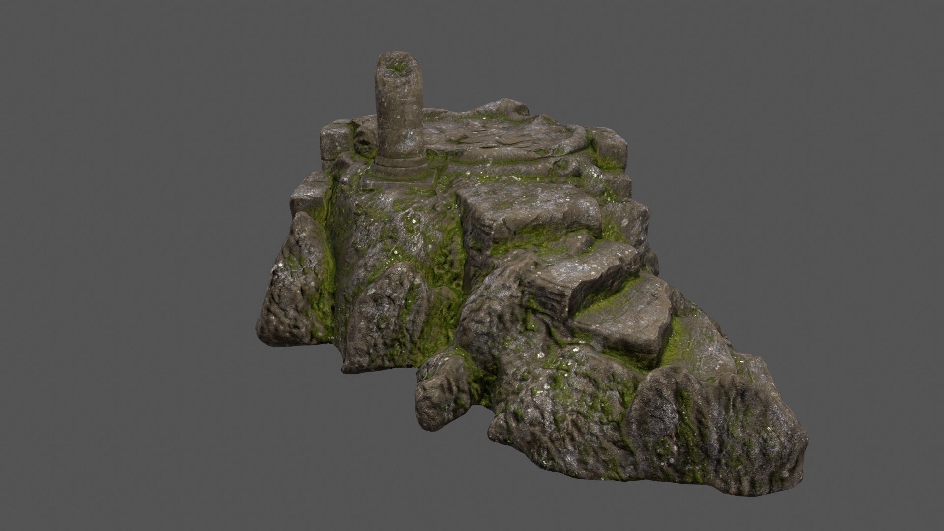 old temple Low-poly 3D model_5