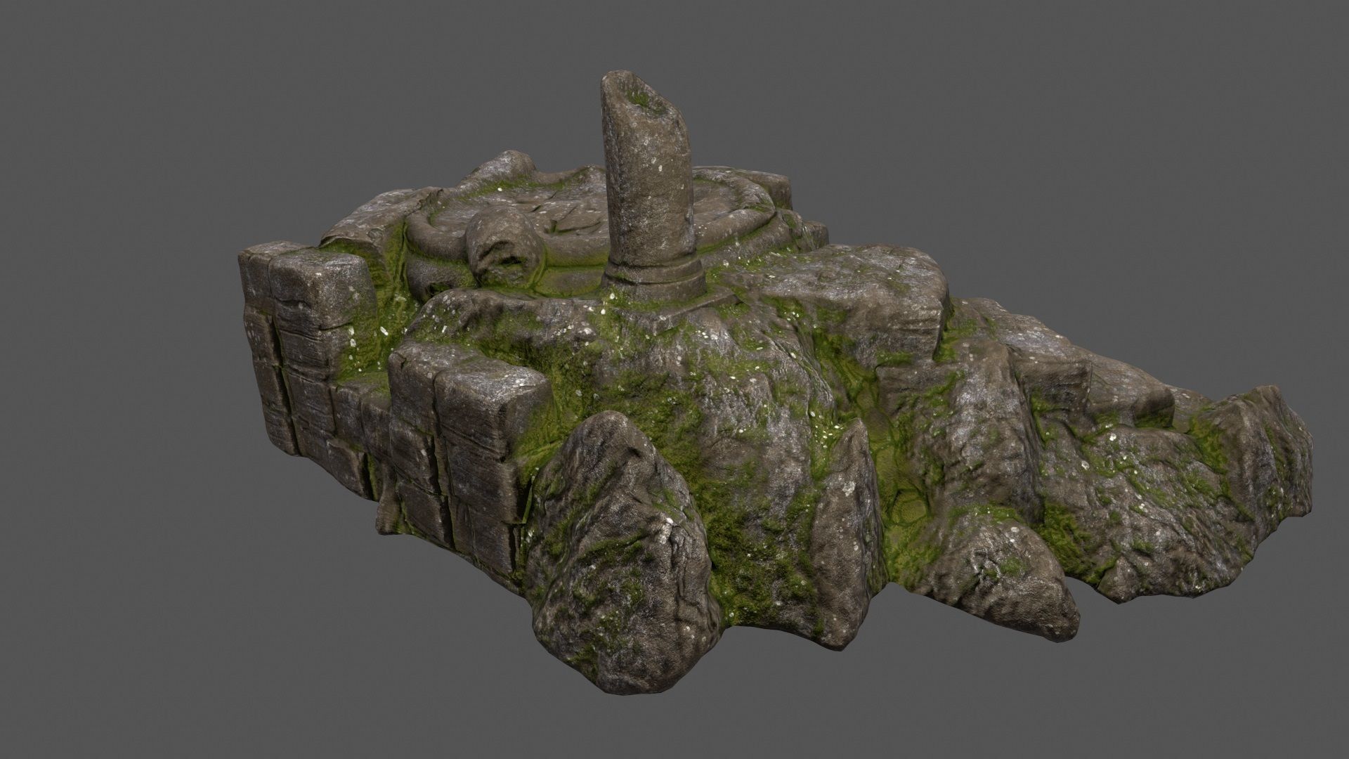 old temple Low-poly 3D model_9