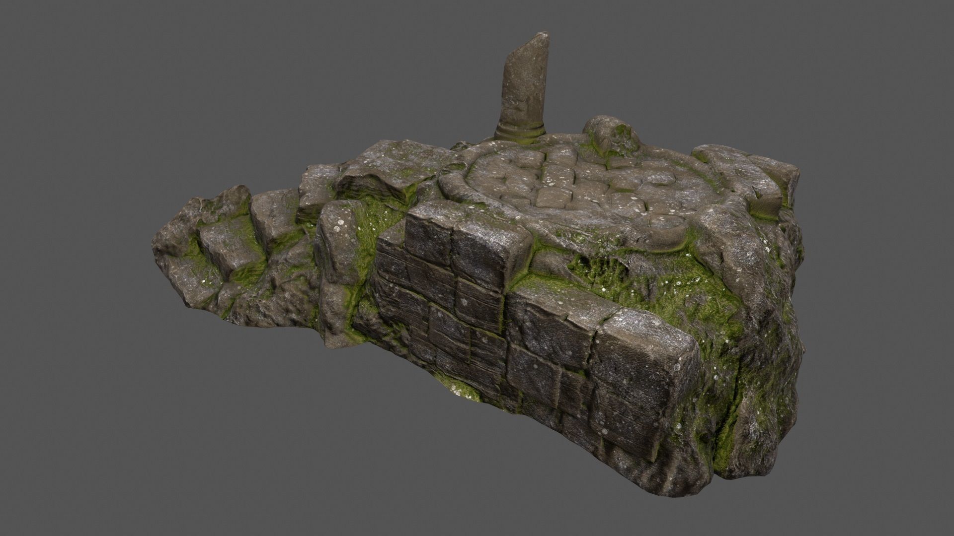 old temple Low-poly 3D model_13