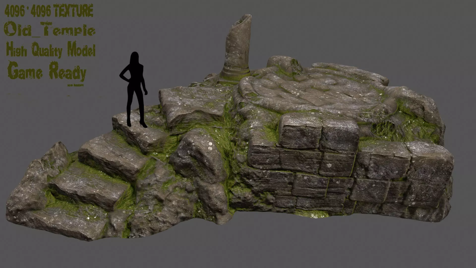 old temple Low-poly 3D model_0