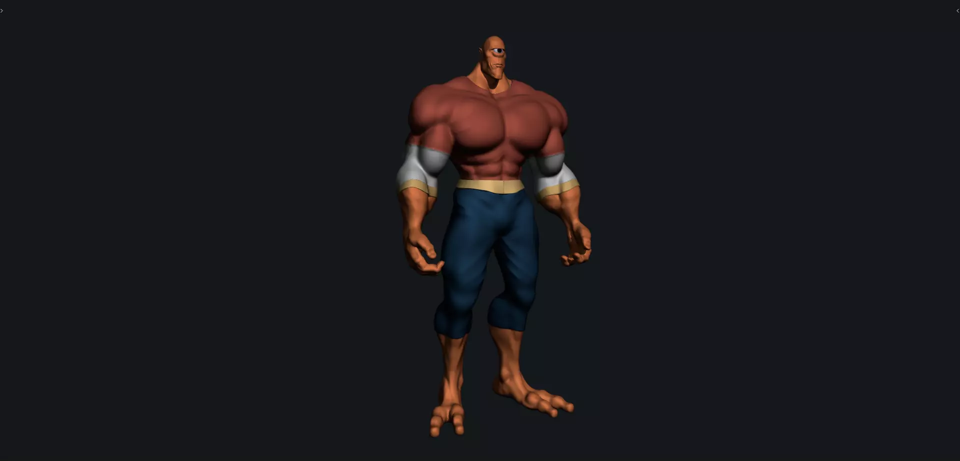 Stylized Muscular Comic Hero 3D model
