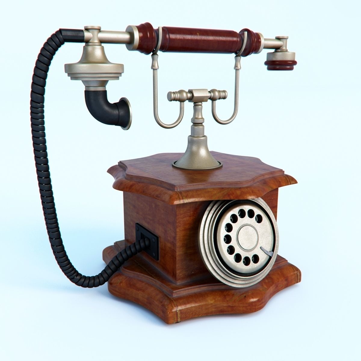 Telefone vintage telephone 3D model_8