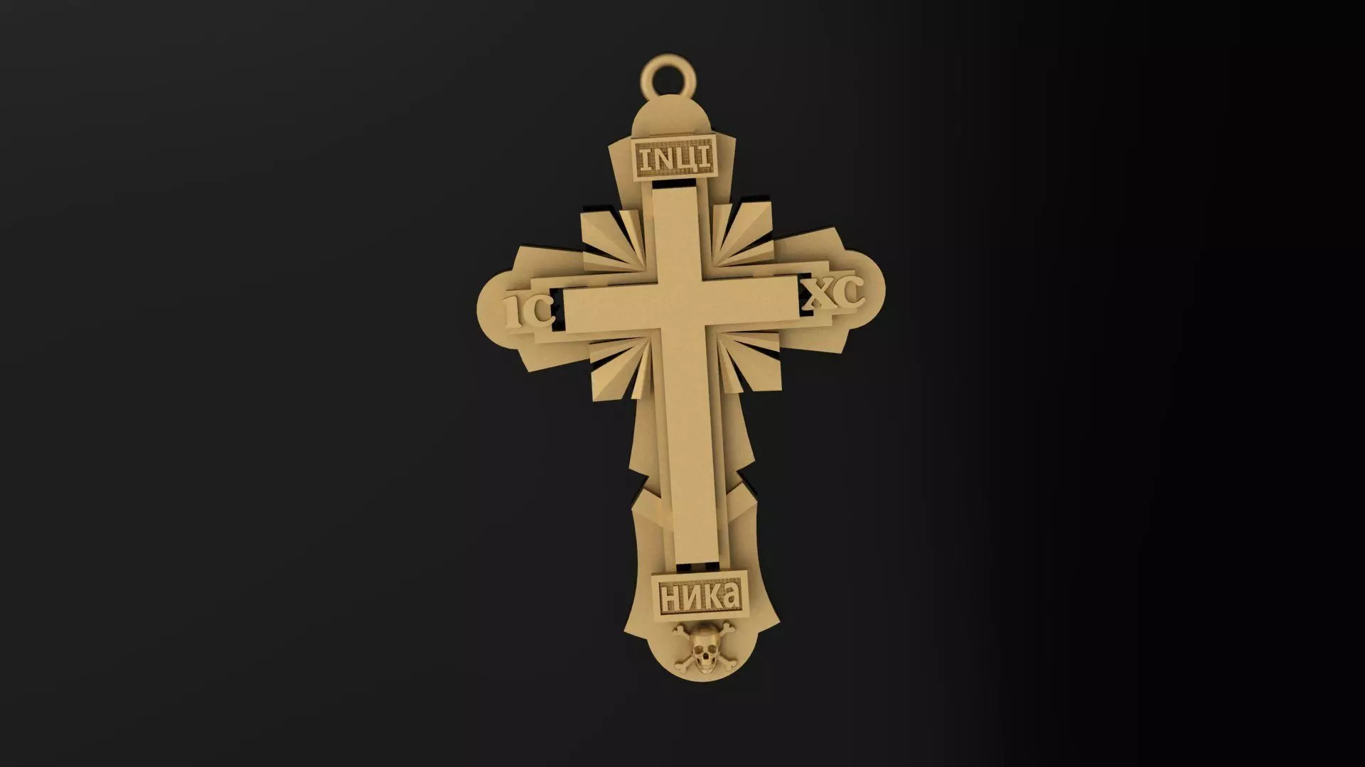 Cross gold 3D print model_0