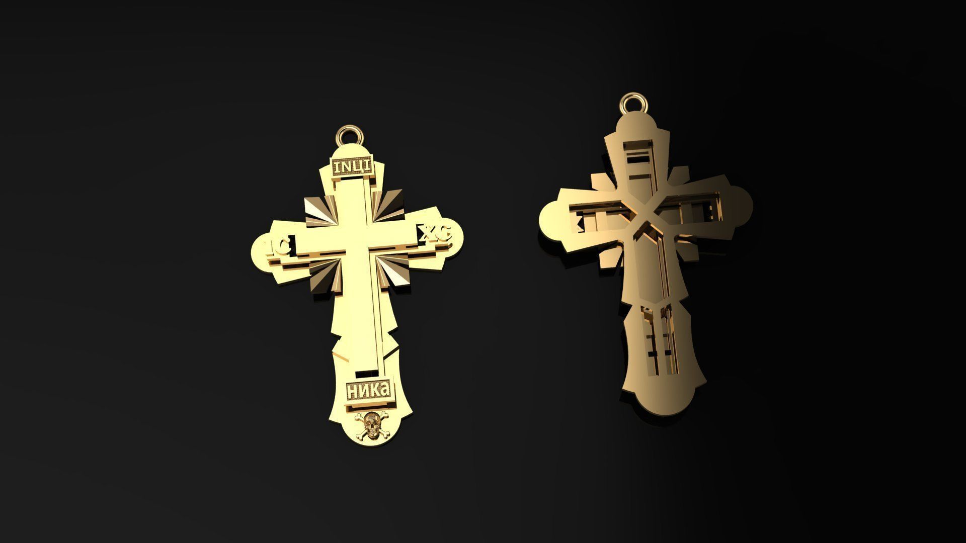 Cross gold 3D print model_1