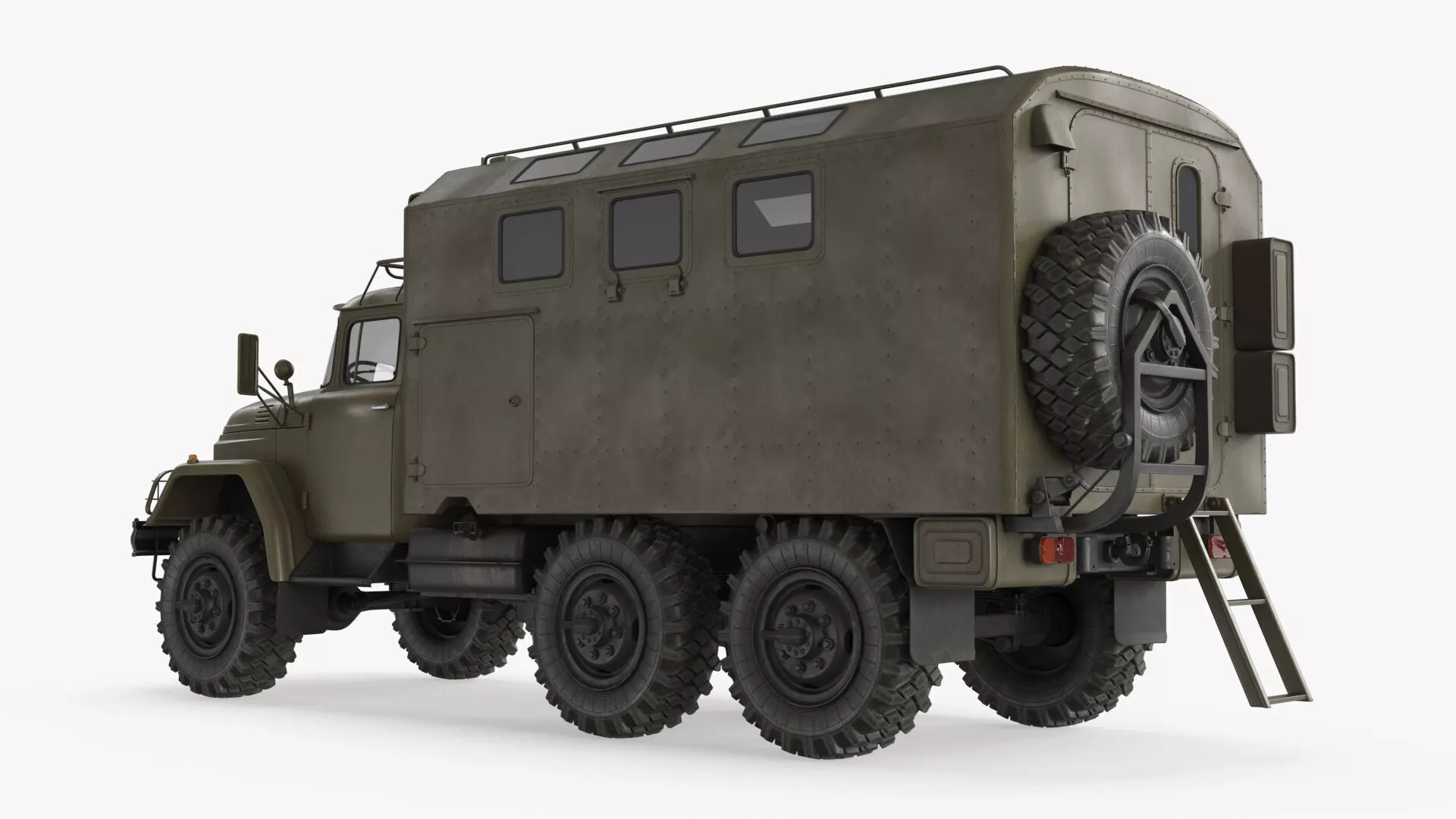 Army Utility Truck ZIL-131 KUNG with Interior Rigged for Maya 3D model