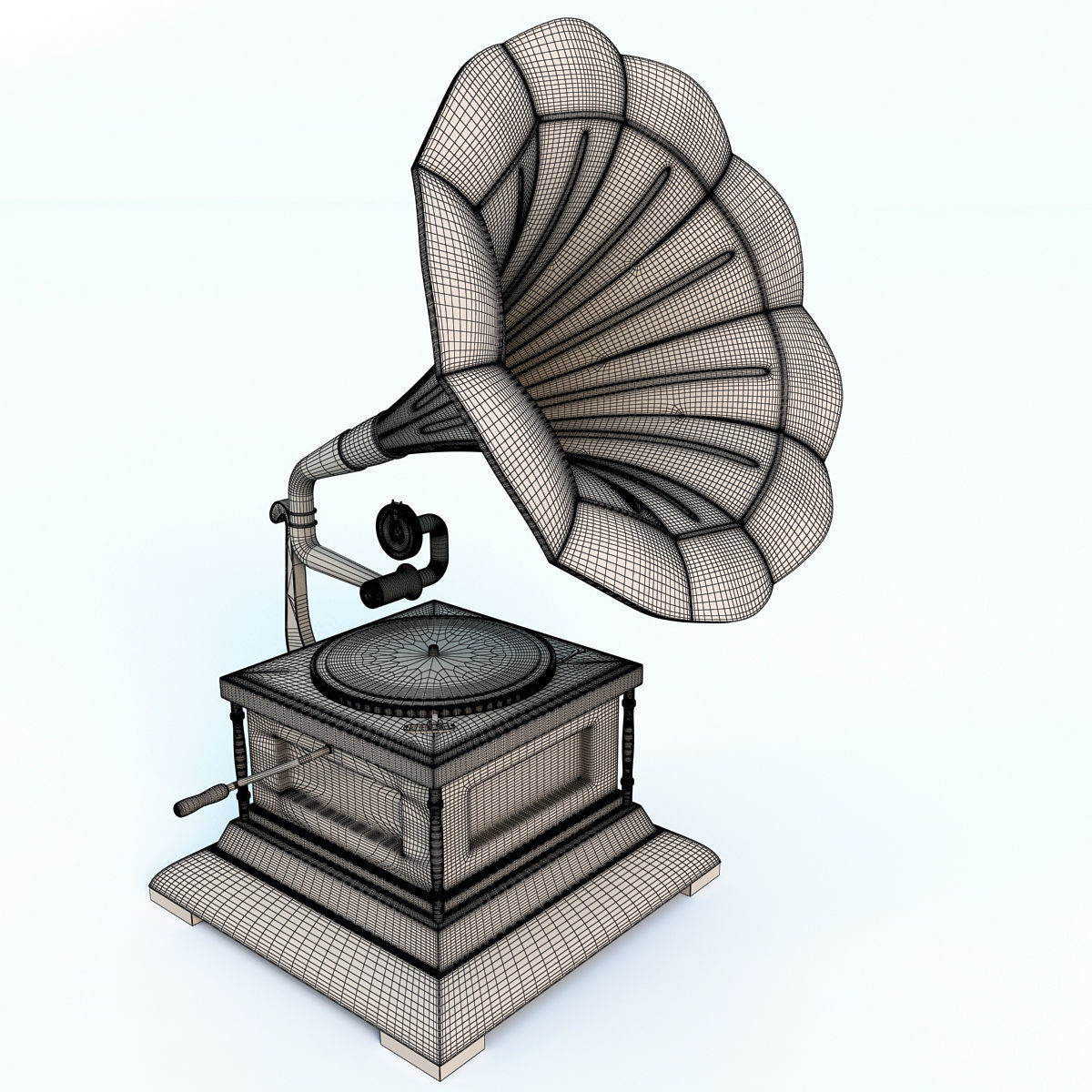 Gramophone 3D model_8