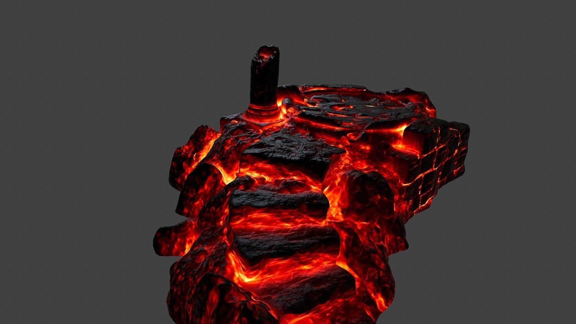 lava temple 1 Low-poly 3D model_3