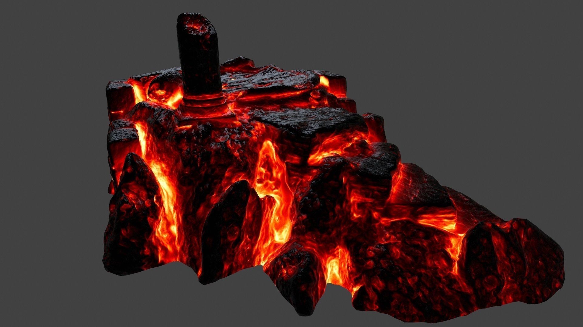 lava temple 1 Low-poly 3D model_7