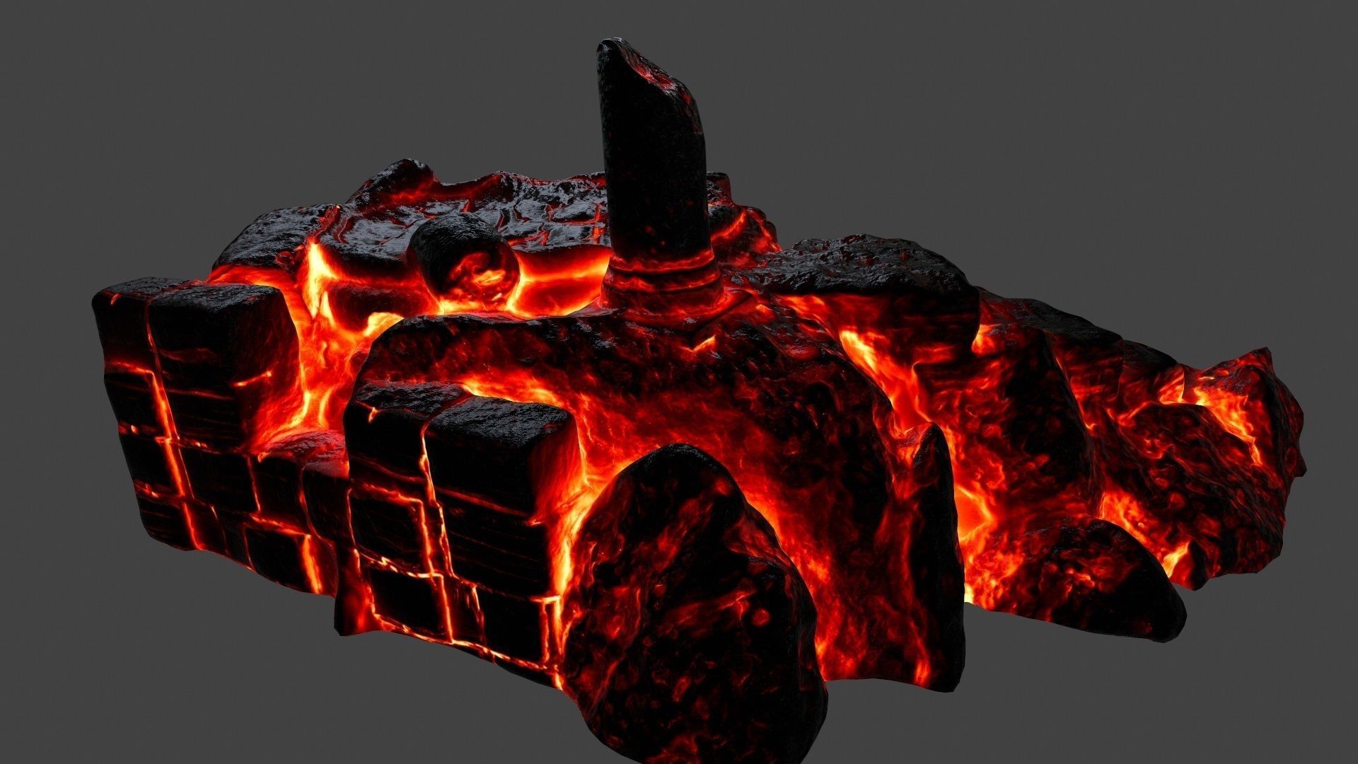 lava temple 1 Low-poly 3D model_6