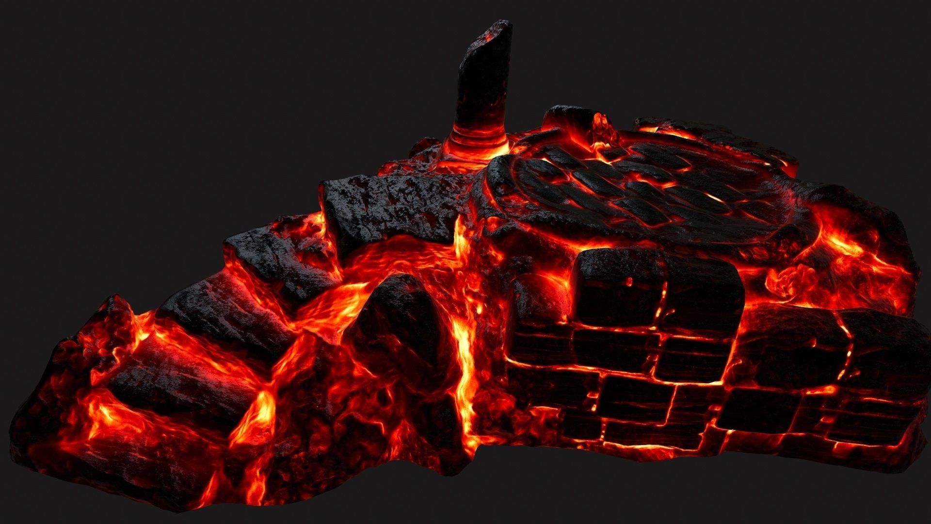 lava temple 1 Low-poly 3D model_14