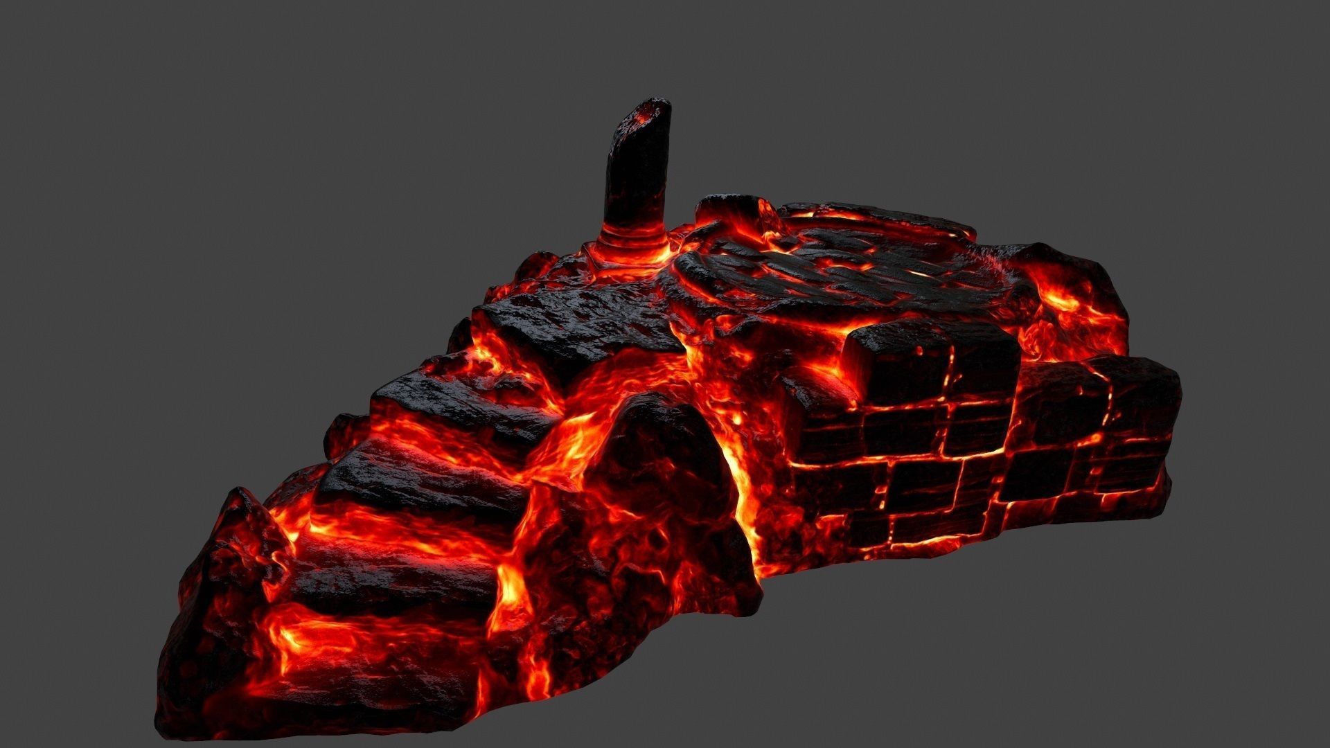 lava temple 1 Low-poly 3D model_2