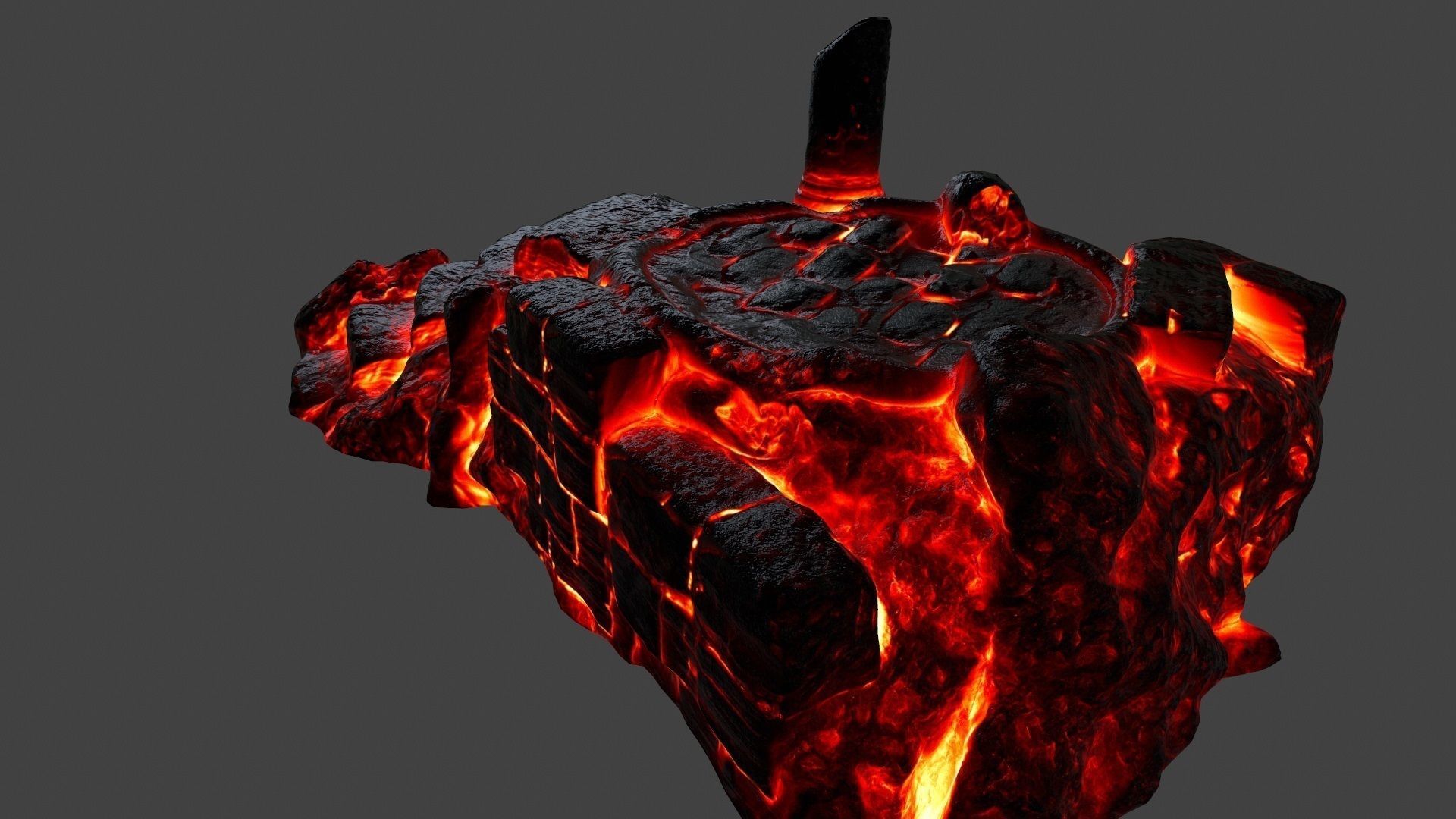 lava temple 1 Low-poly 3D model_11