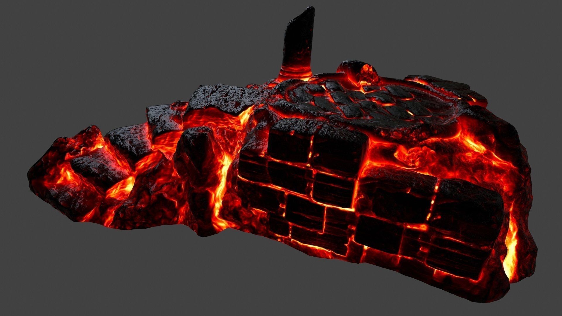 lava temple 1 Low-poly 3D model_12