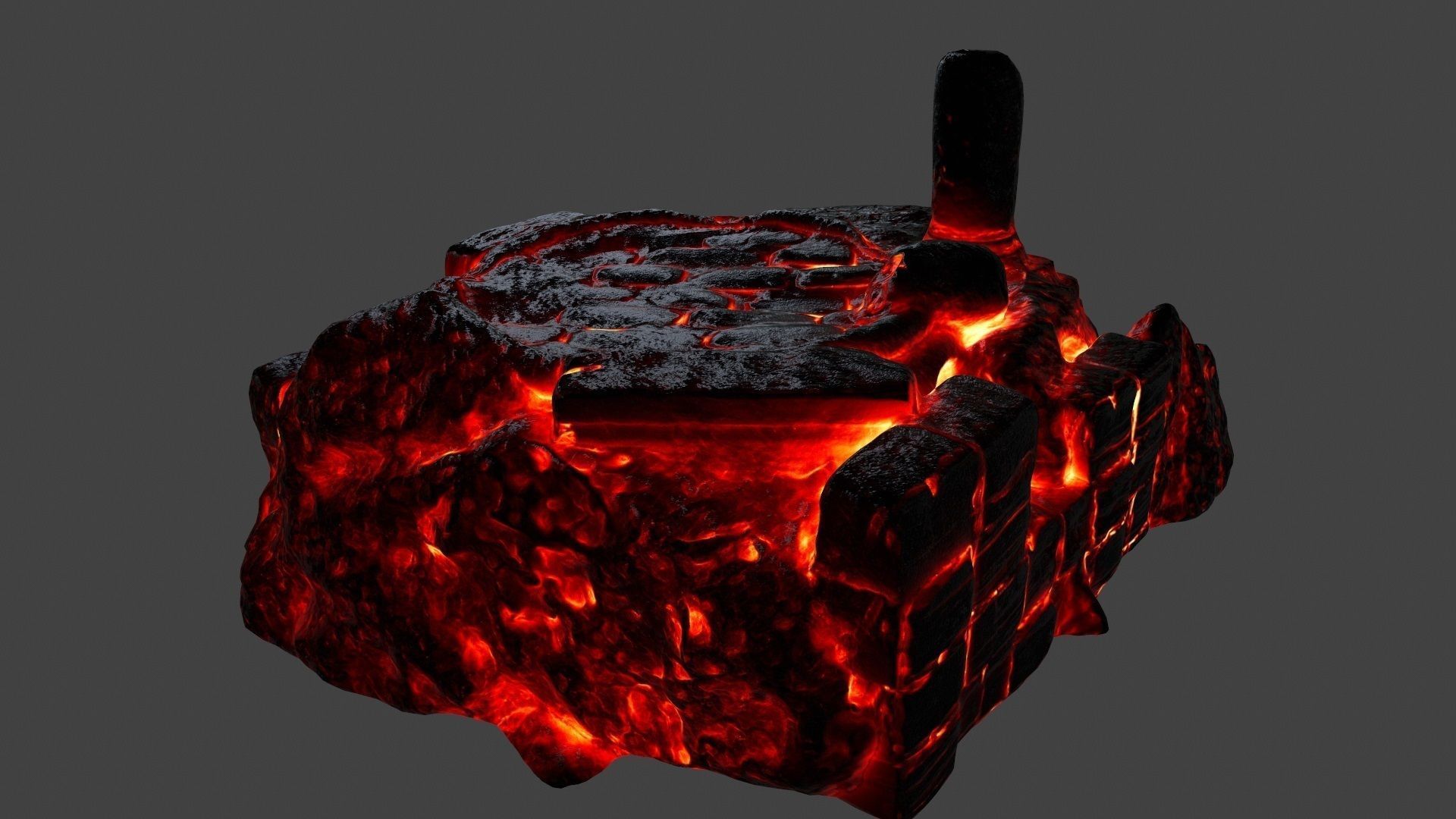 lava temple 1 Low-poly 3D model_8