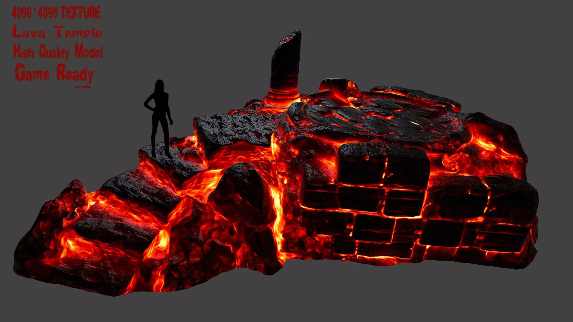 lava temple 1 Low-poly 3D model_0