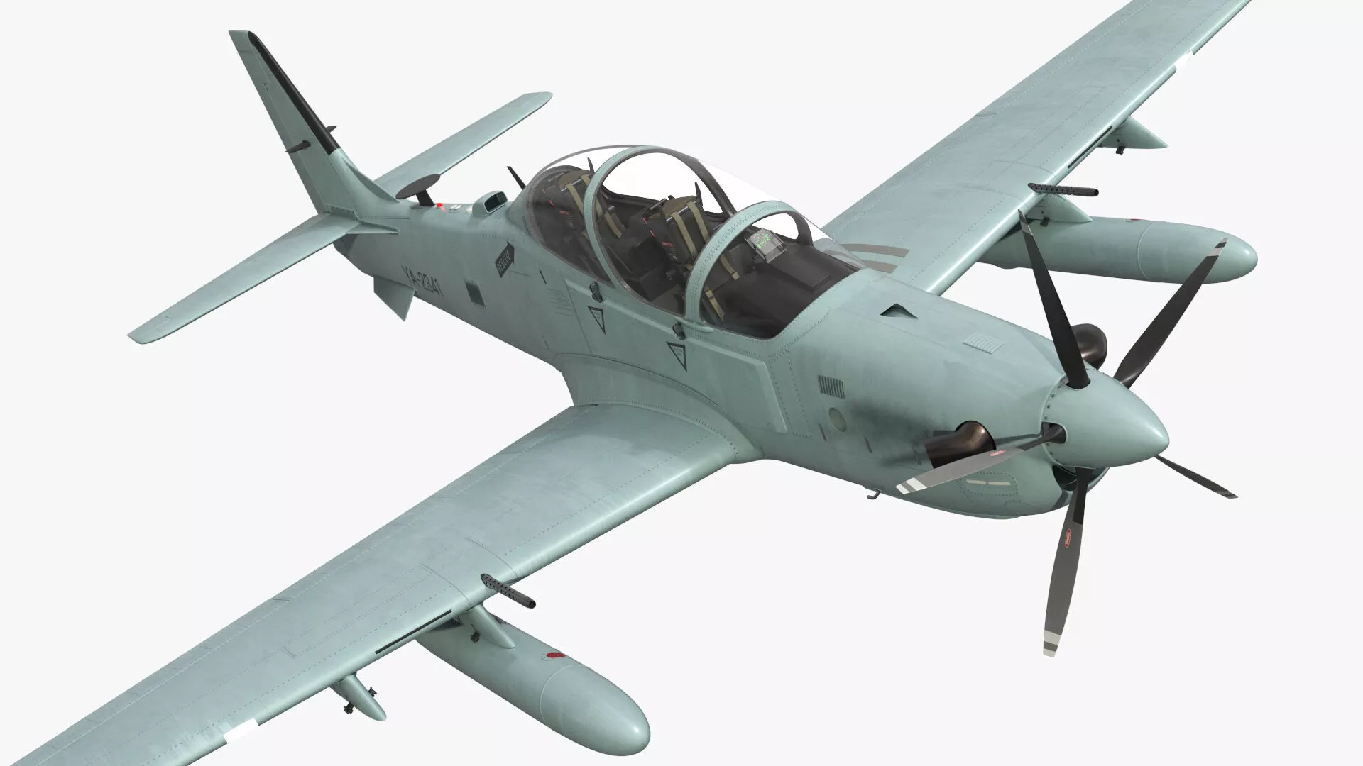 A-29 Super Tucano Attack Aircraft Rigged 3D model