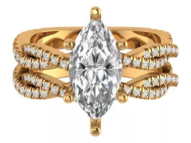 Marquise Engagement Ring 3D print model