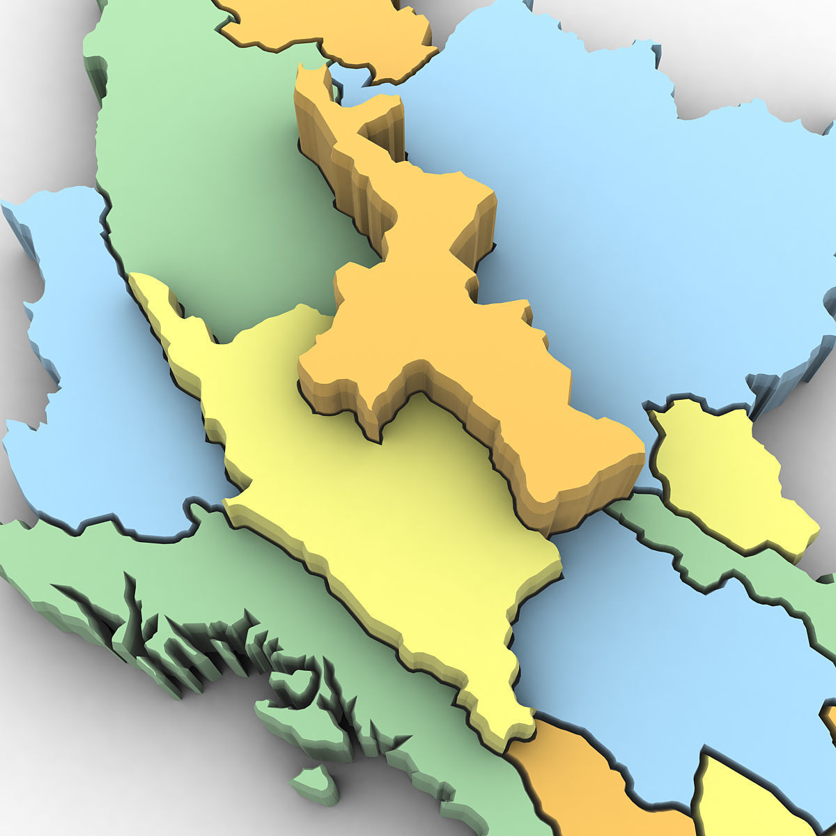 3d Political Map of Burma 3D model_5