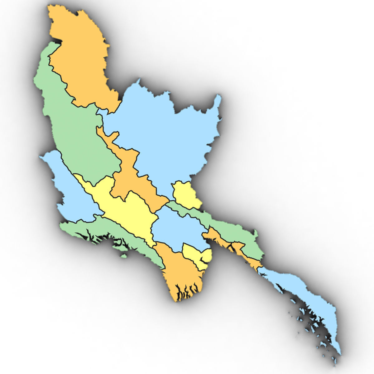 3d Political Map of Burma 3D model_7