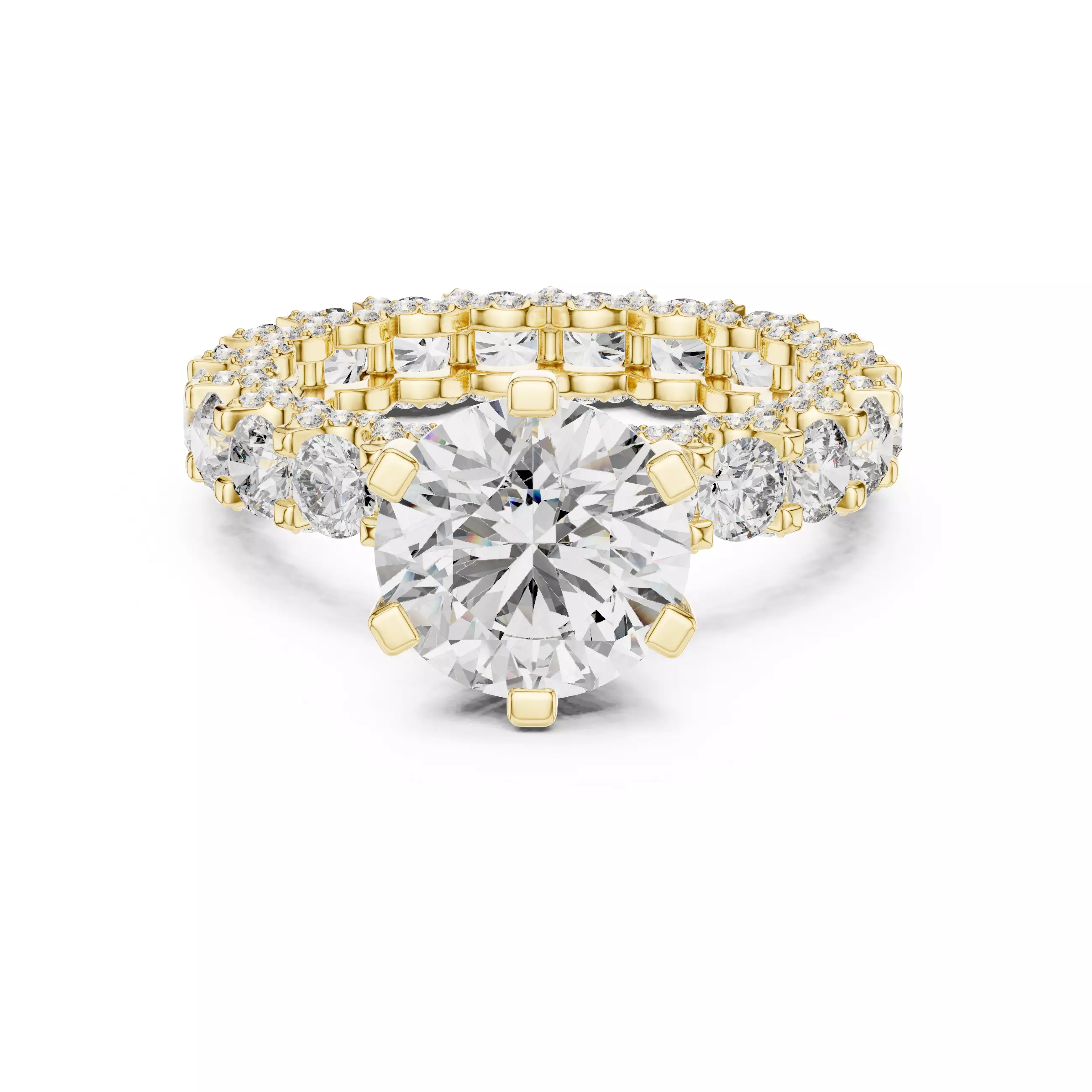 Round cut engagement Ring 3D print model
