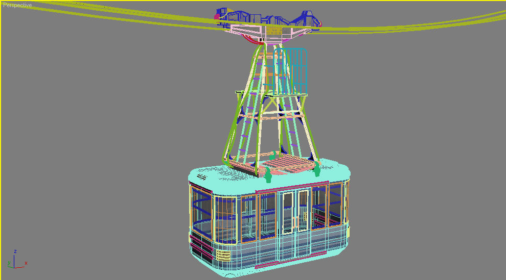 Cableway cable car - cable car 3D model_20