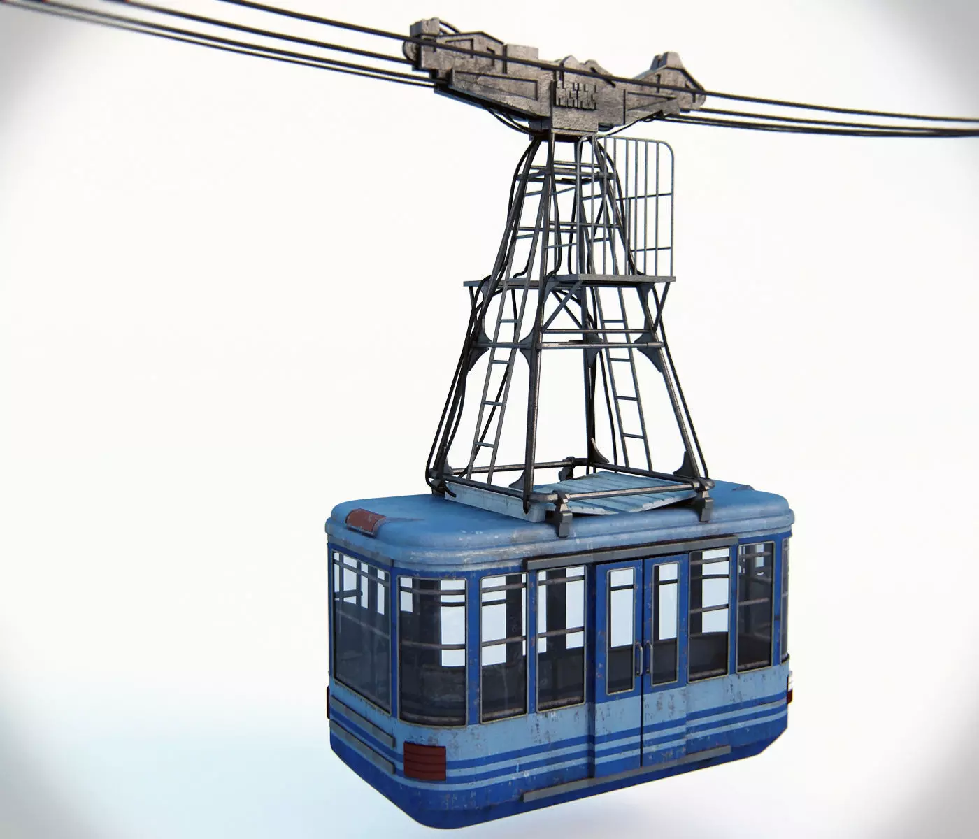 Cableway cable car - cable car 3D model_0