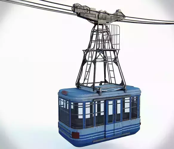 Cableway cable car - cable car 3D model Cableway cable car - cable car 3D model
