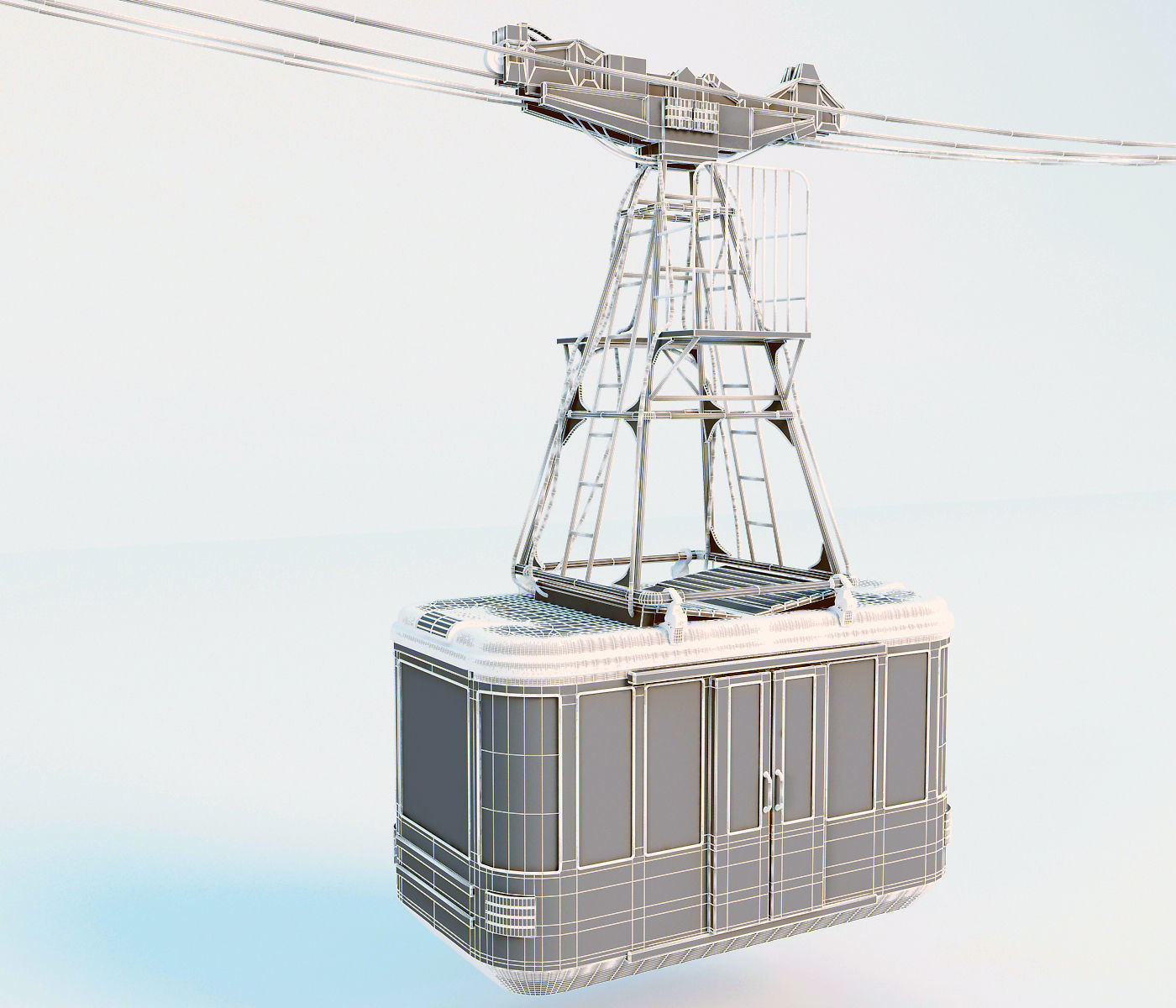 Cableway cable car - cable car 3D model_19