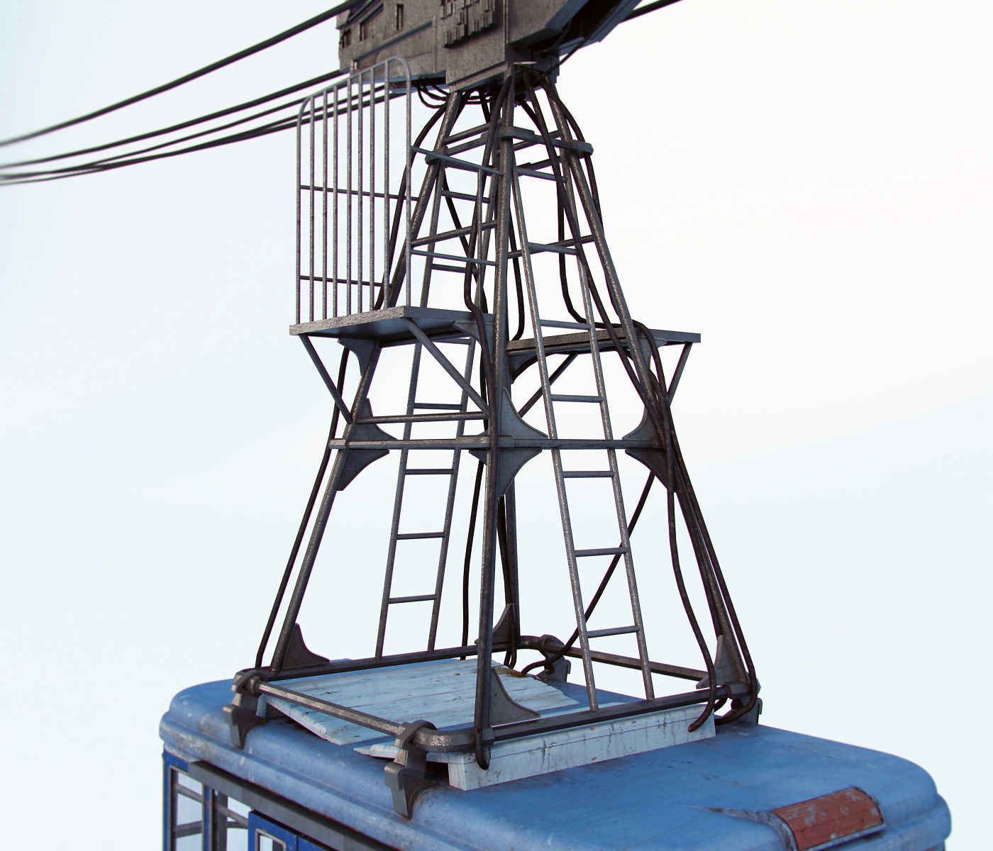Cableway cable car - cable car 3D model_6