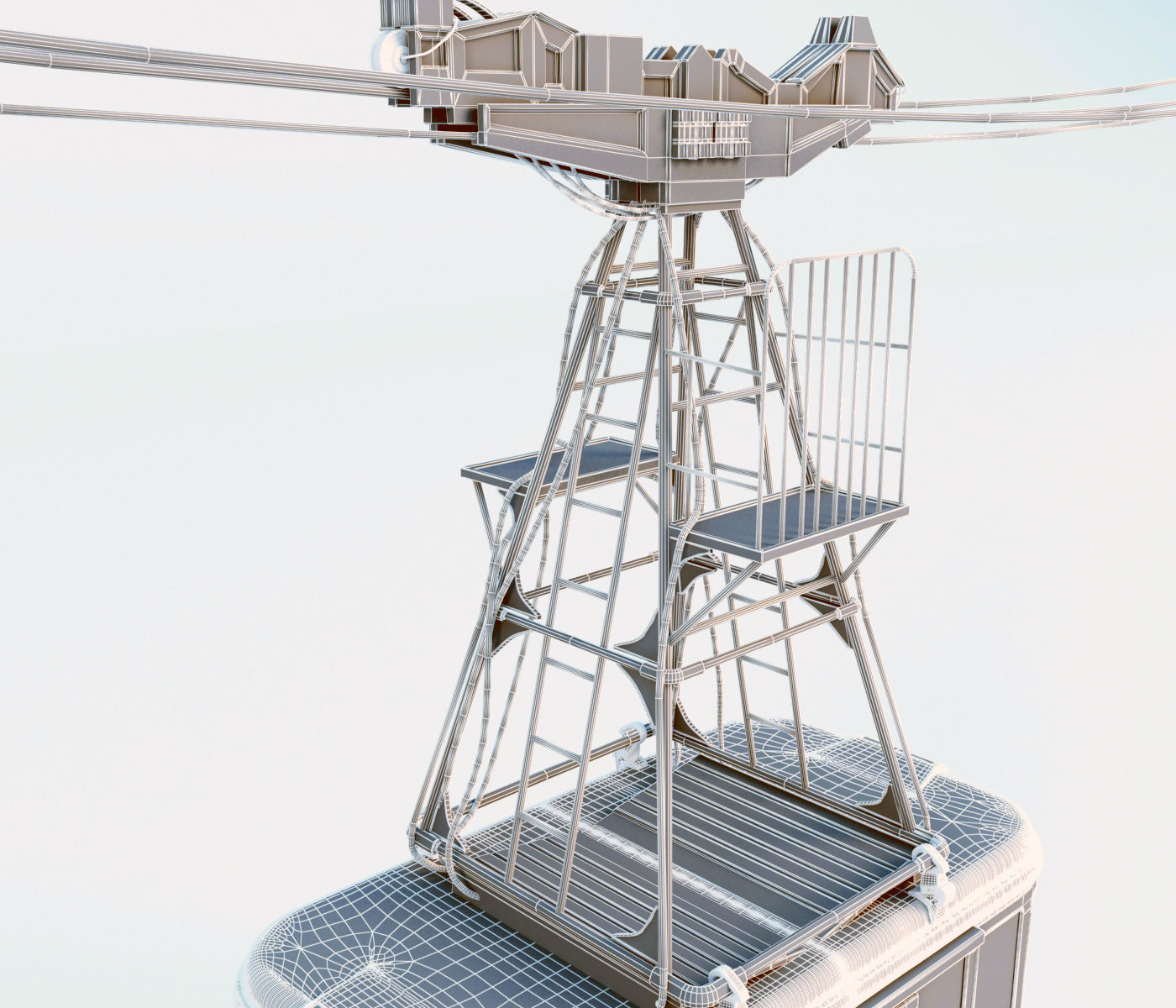 Cableway cable car - cable car 3D model_14