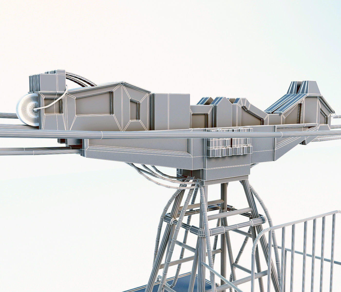 Cableway cable car - cable car 3D model_16