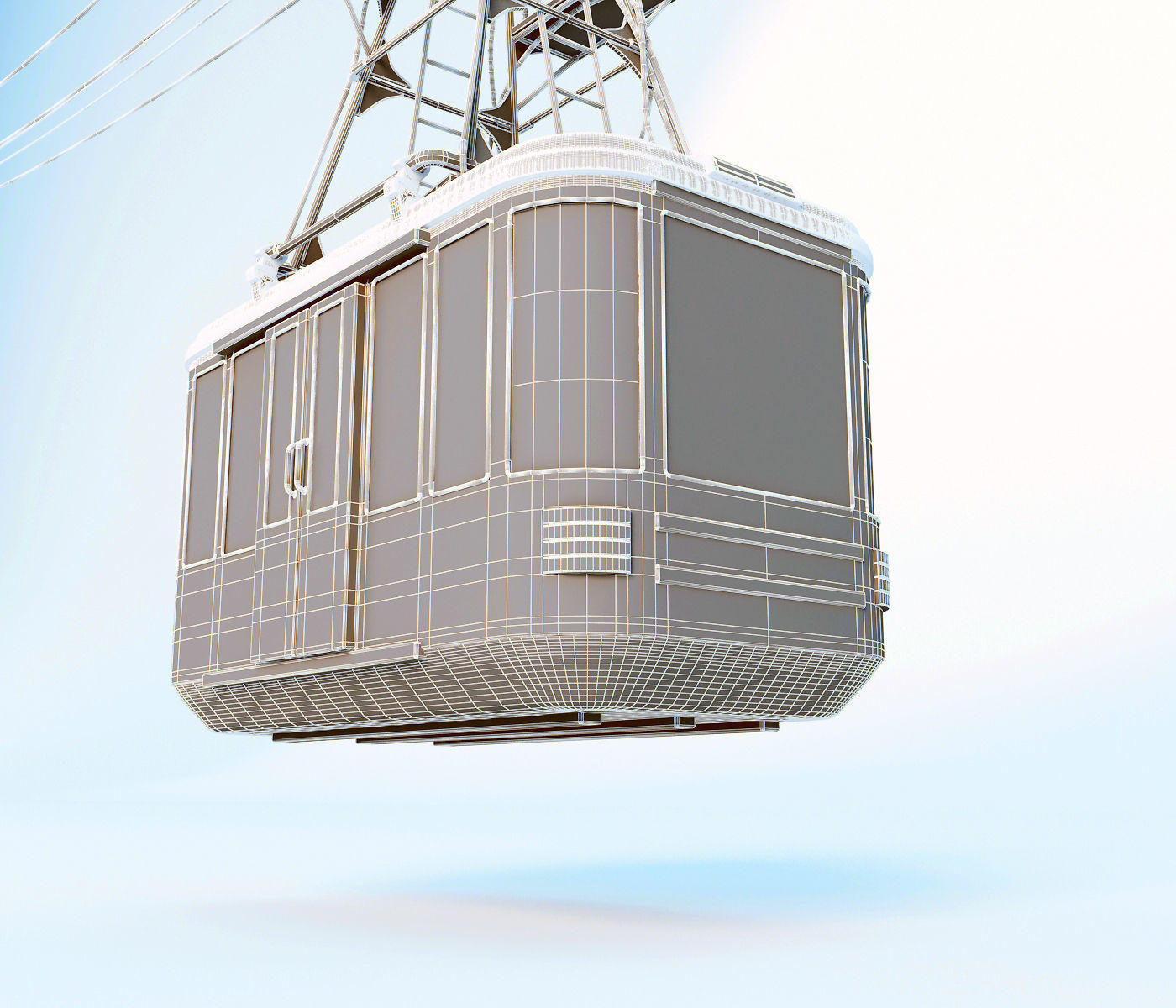 Cableway cable car - cable car 3D model_11