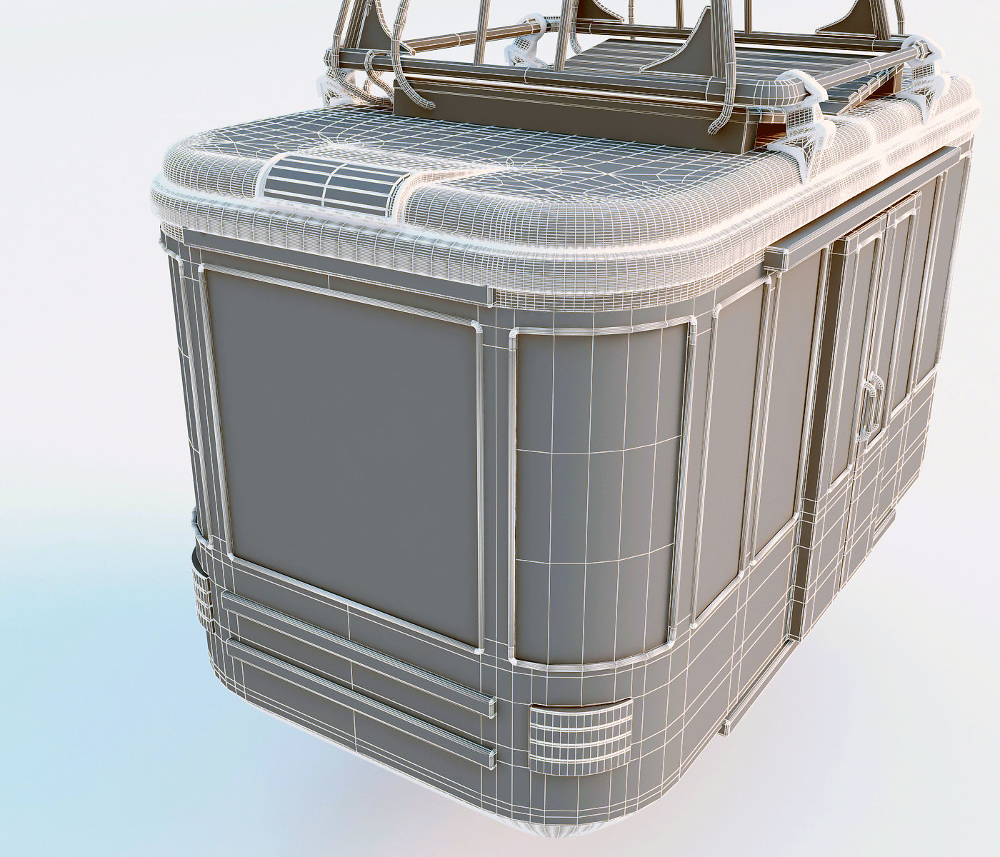 Cableway cable car - cable car 3D model_12