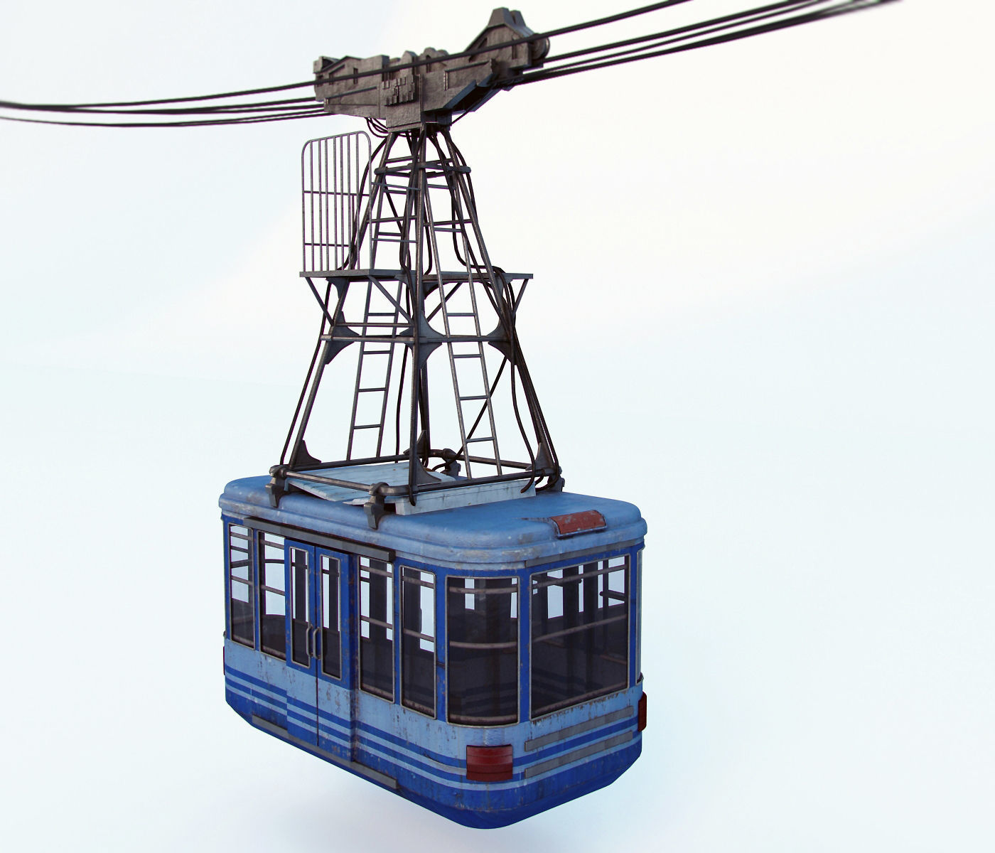 Cableway cable car - cable car 3D model_2